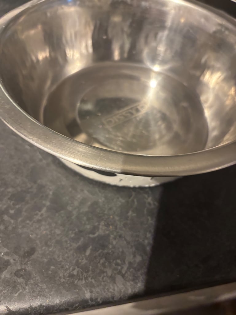 X2 white metal bowls 