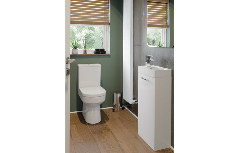 New White Volta Floor Standing 2 Door Basin Unit 610mm RRP £315 Our Price £200