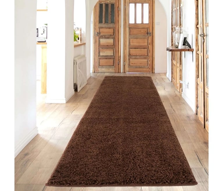 image for New Myshaggy Solid Brown Rug 80cm x 300cm
