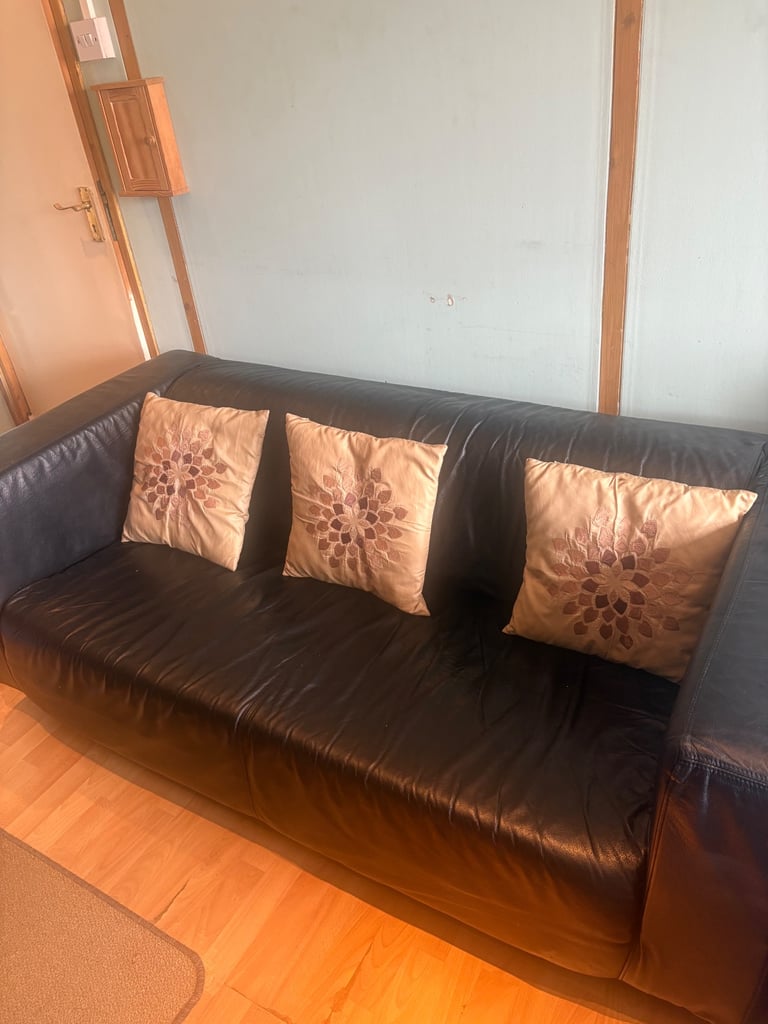 Black Ikea Leather Sofa