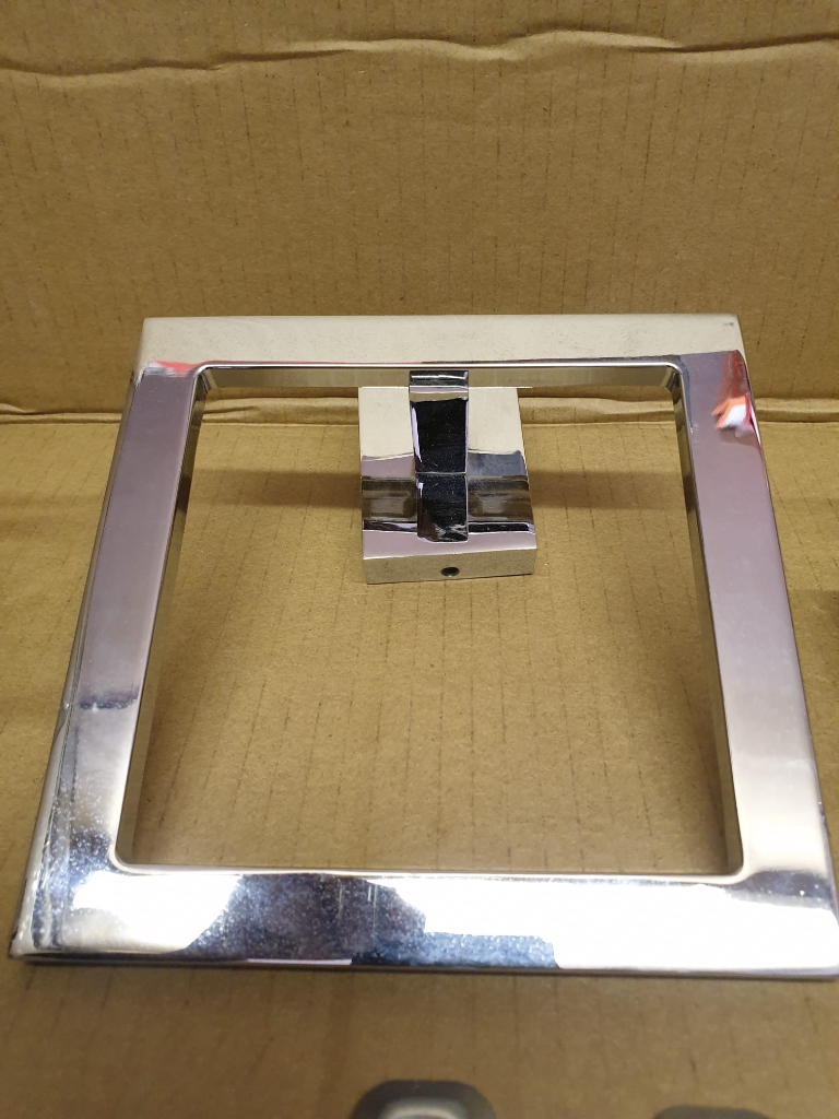 Bathroom Chrome Square Towel Holder & Tumbler Holder