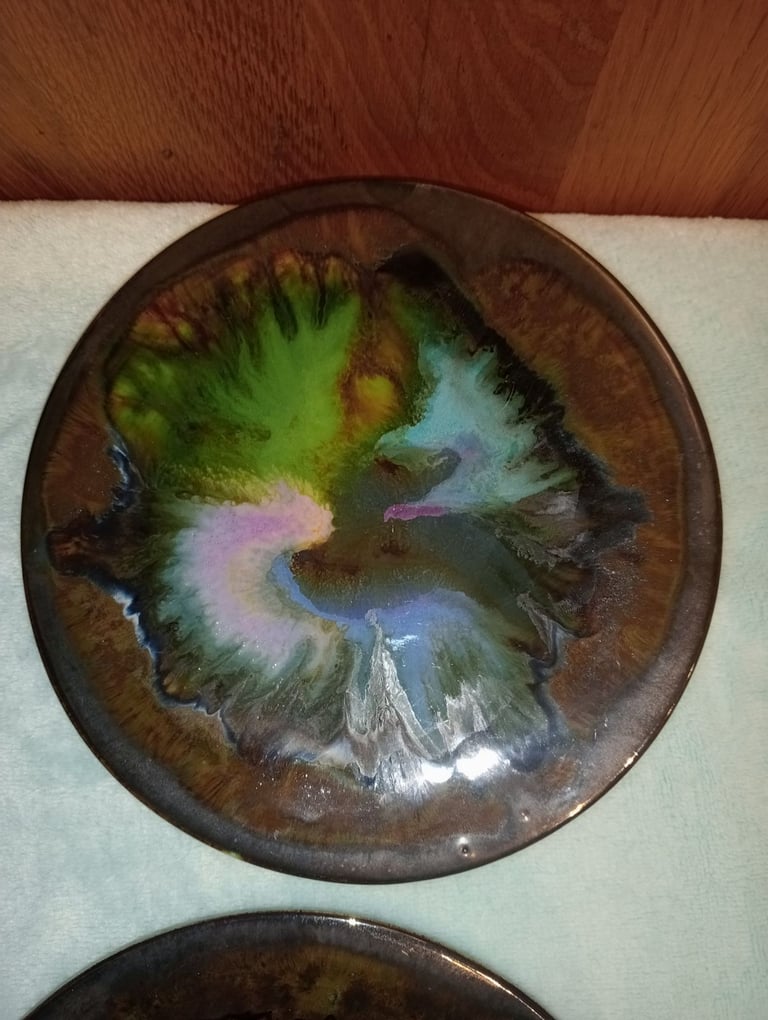 1960s / 1970s Newlyn pottery Eric Leaper Splash Plates 