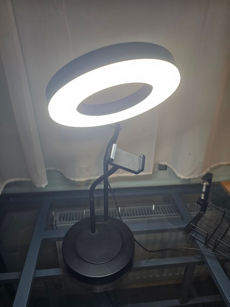 image for Ikea Table lamp and phone stand.