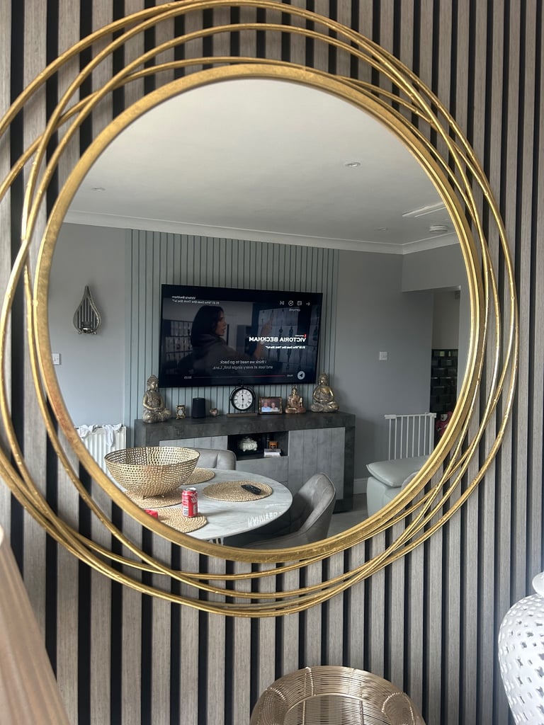 image for Gold metal wall mirror