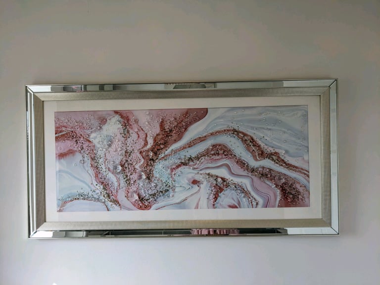 Pink Crushed Jewelled Framed Art