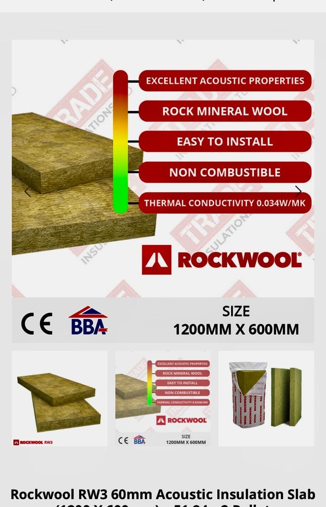 image for Rockwool RW3 Acoustic Insulation