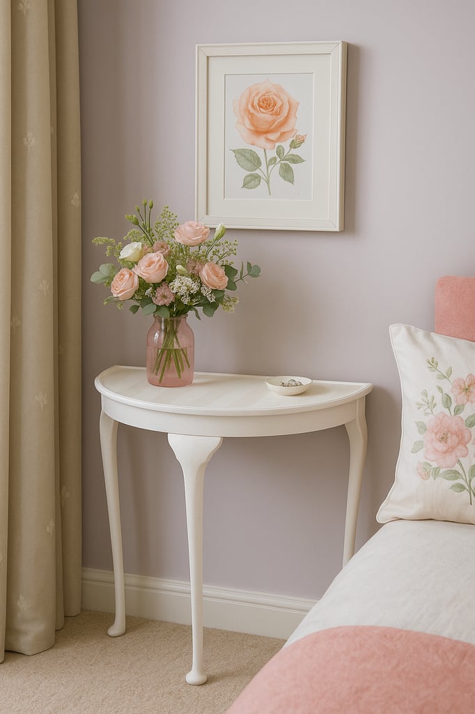 Elegant refinished hall table with ghost stripes