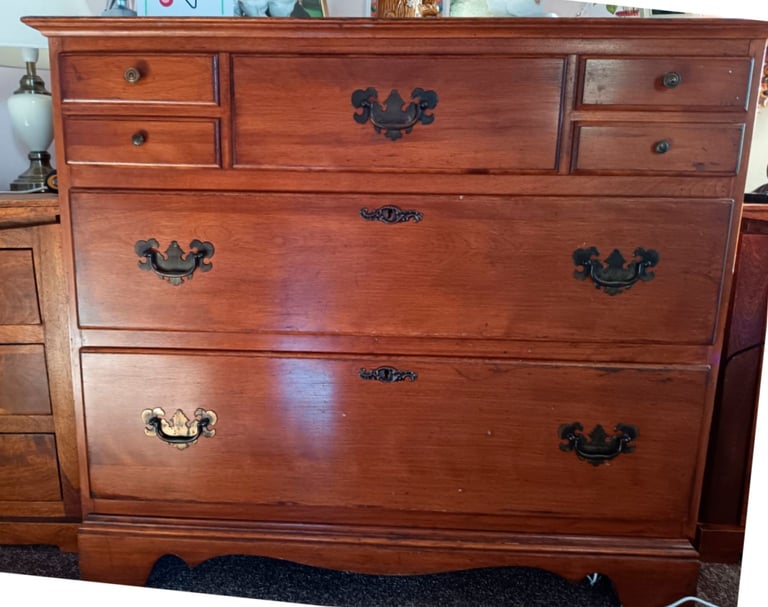image for Solid wood vintage chest of drawers
