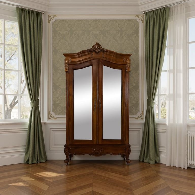 Masterpiece La Rochelle Handmade French Antique Style Mirrored Wardrobe / Armoire - Brand New