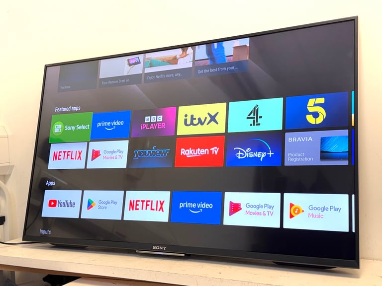 image for Sony 43” 4K Android   Smart WiFi Ultra Hd led tv   good condition-  Wall Mountable Only