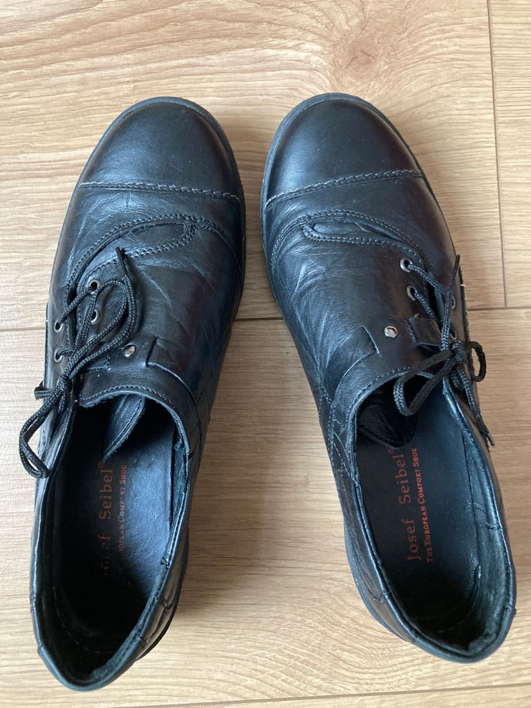 image for Josef Seibel black leather lace-up The European Comfort Shoes Size EU 37 UK -4 