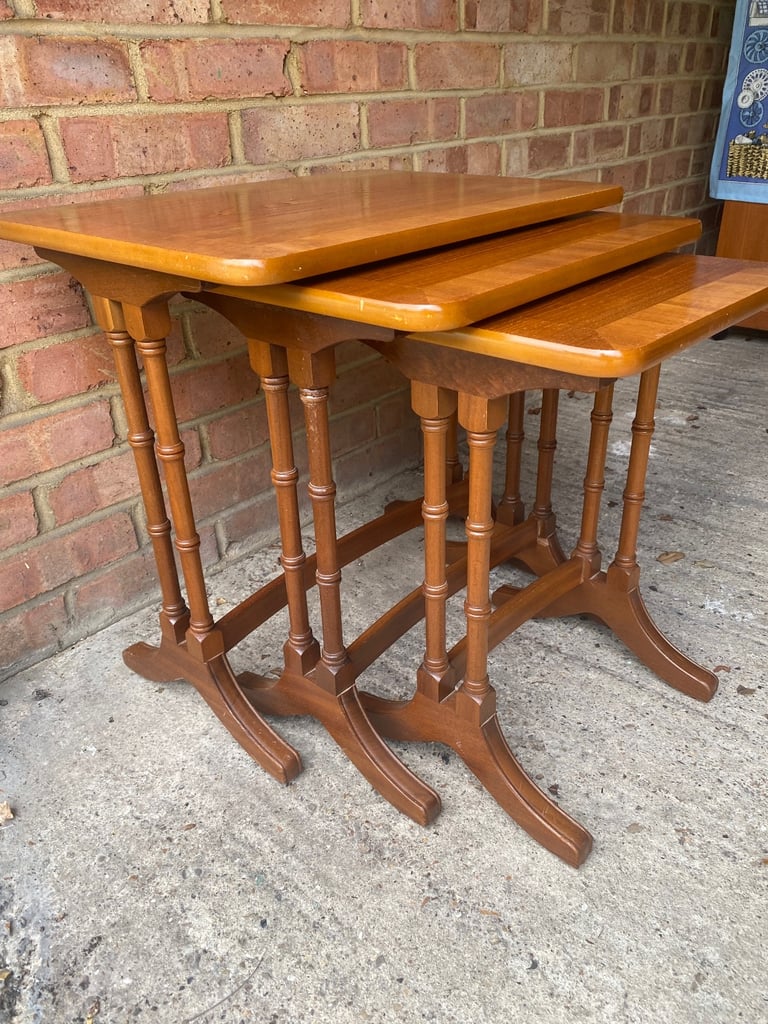 Vintage Nathan Nest Of 3 Tables –Mid Century Modern Retro