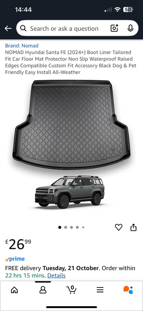image for Hyundai Sante Fe boot protector NEW