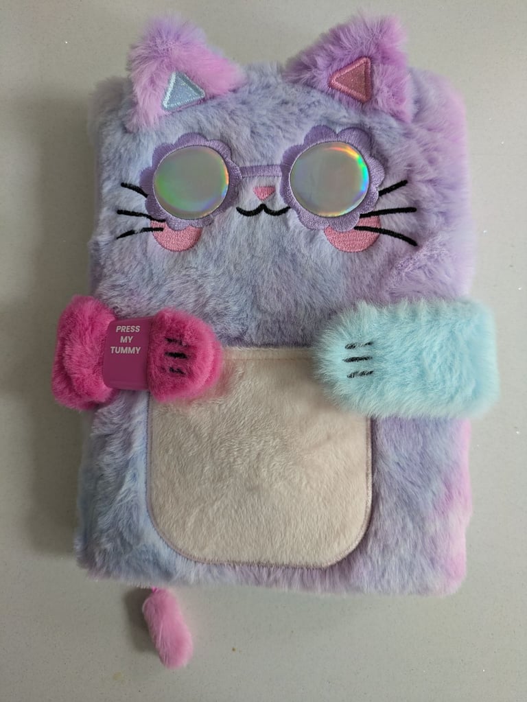 image for New Paperchase soft fluffy cat notebook 