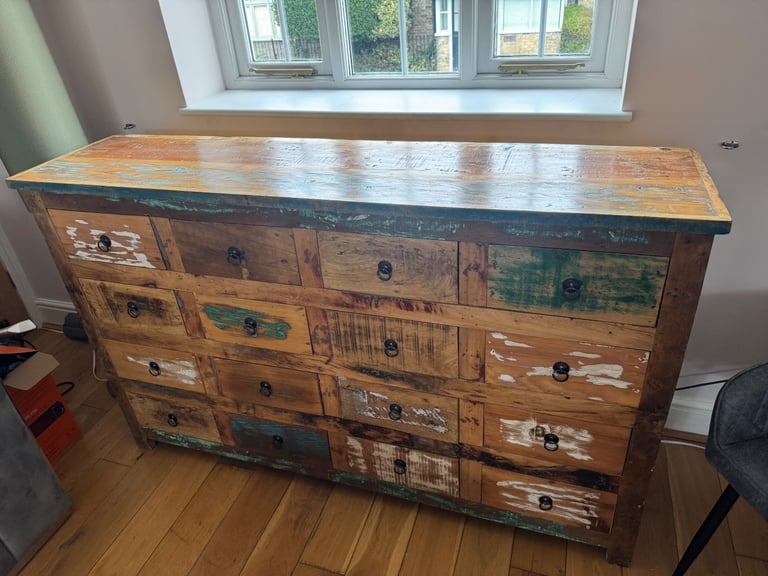 Stunning , 16 drawer merchant style unit in solid wood 