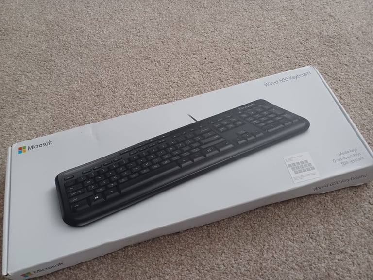 Microsoft Wired Keyboard 600, UK Layout - Black - Brand New & Boxed