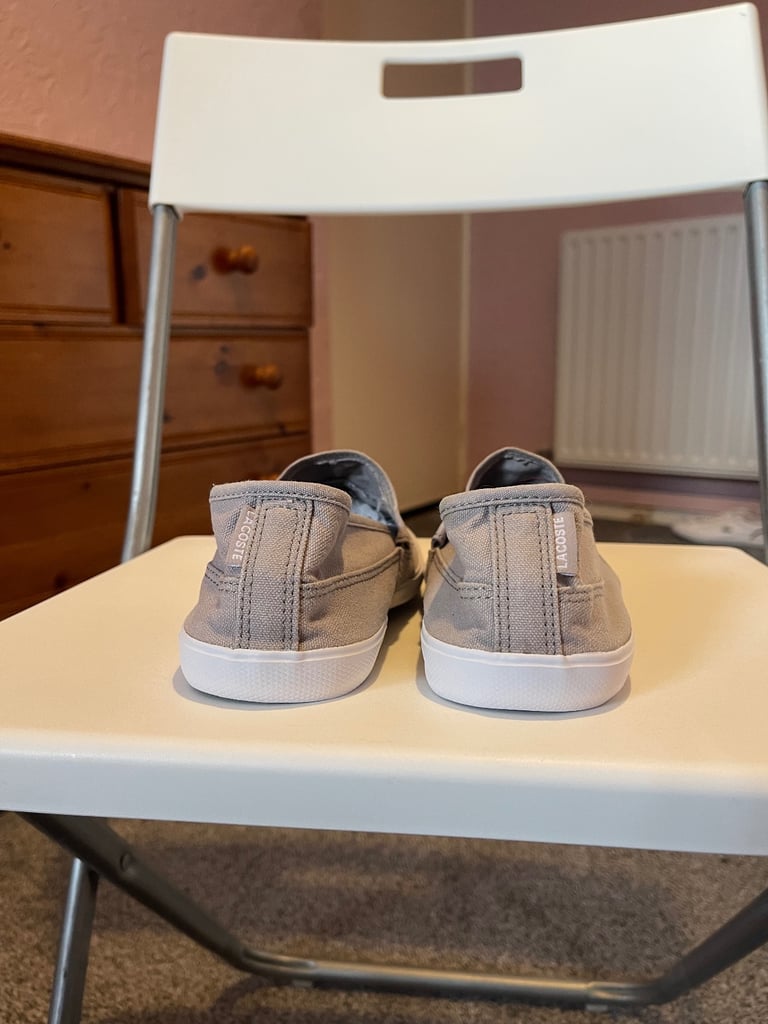 Lacoste Marice Leisure Smart Canvas Mens Summer Sneakers in Light Grey Size 8 UK