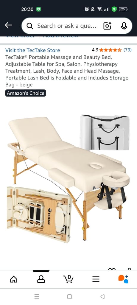 image for Massage and beauty portable bed, adjustable table for spa, salon, physiotherapy treatment 