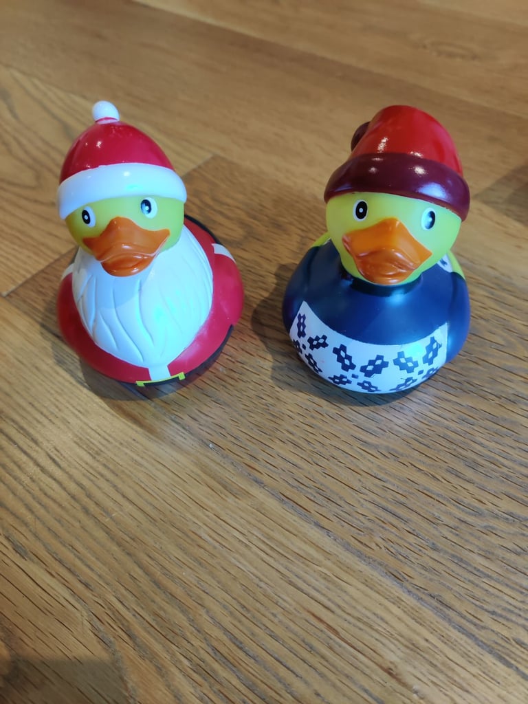 image for Christmas BUNDLE of novelty festive ducks (NEW) & Knitted Woolly Hats (NEW)