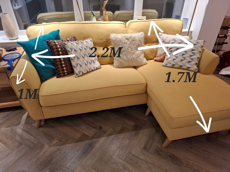 Free 2 Seat Yellow "Corner Sofa" 