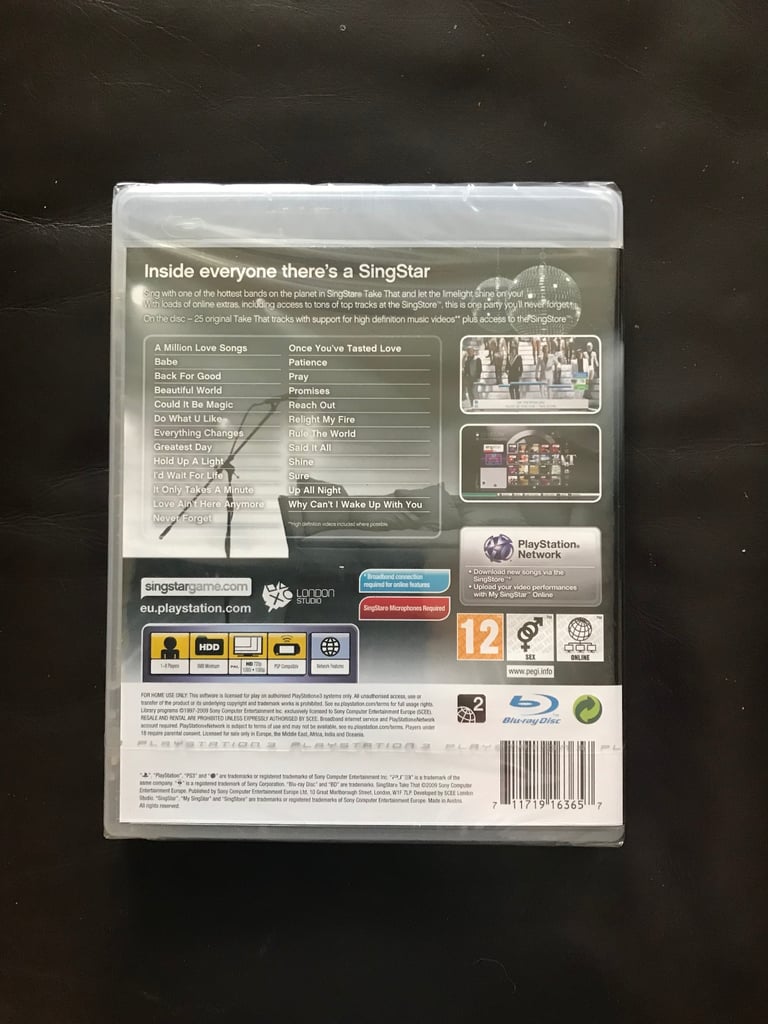 Sony PlayStation 3 Game SingStar Take That  PS3 Brand New Sealed Singing Music