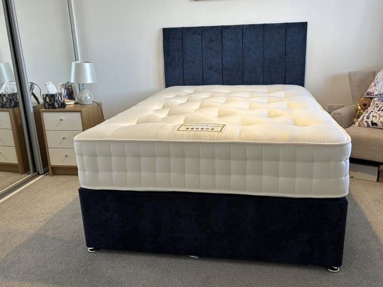 Comfortable DIVAN 4FT6 Double Bed Base With Mattress & Storage >> Super Deal 20% Off >>>>