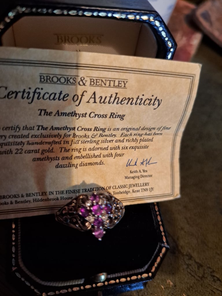Brooks and Bentley Amethyst Cross Ring