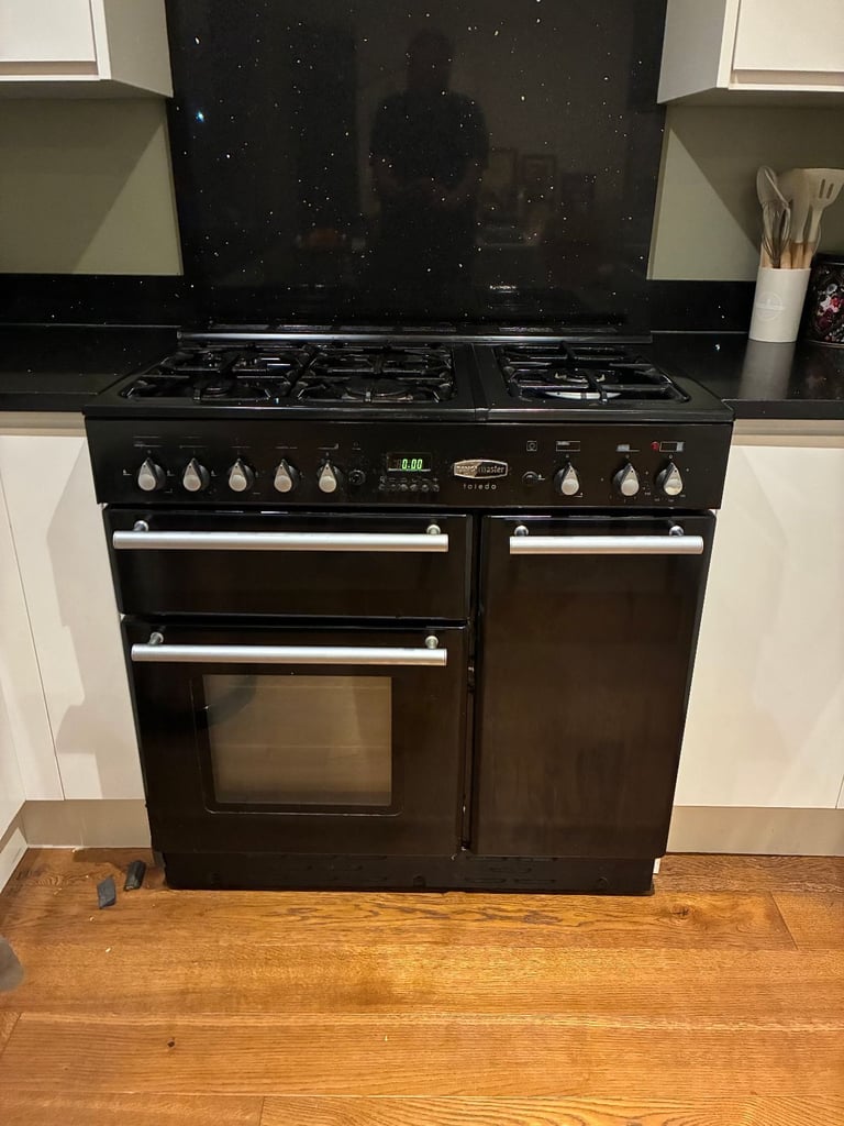 image for Range Cooker Rangemaster Toledo Dual Fuel 90cm Wide Gas Hob + Main Gas Oven + Side Electric Oven