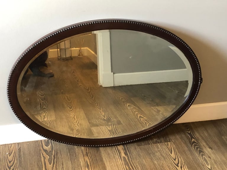 Oval Wooden Mirror, good condition