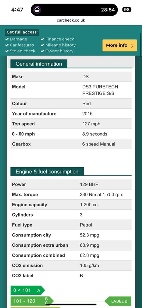 DS, DS 3, Hatchback, 2016, Manual, 1199 (cc), 3 doors