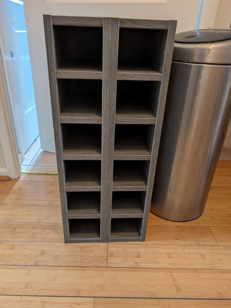 Stylish Dark Grey 12 Bottle Wine Storage Rack From B &Q Brand New Built To Big For Kitchen 
