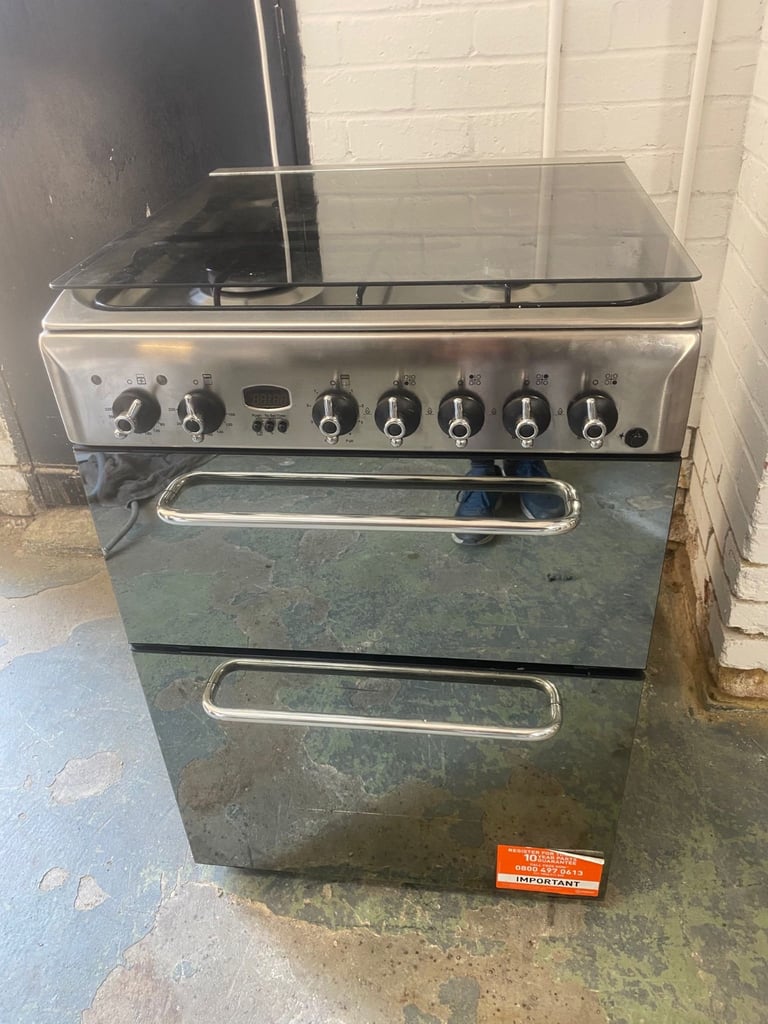 🚚Beautiful Indesit 60CM Stainless Steel Gas Cooker 
