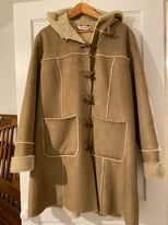 Duffle coat NEW Size Large Bon Marche faux suede faux fur