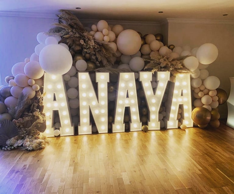 4ft Light up Letters & Numbers to hire, London