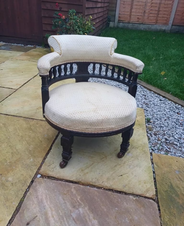 image for antique edwardian tub chair arm chair 60x60x60cm