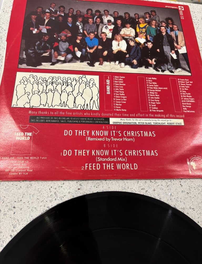 Band Aid Feel the World 12 inch vinyl 