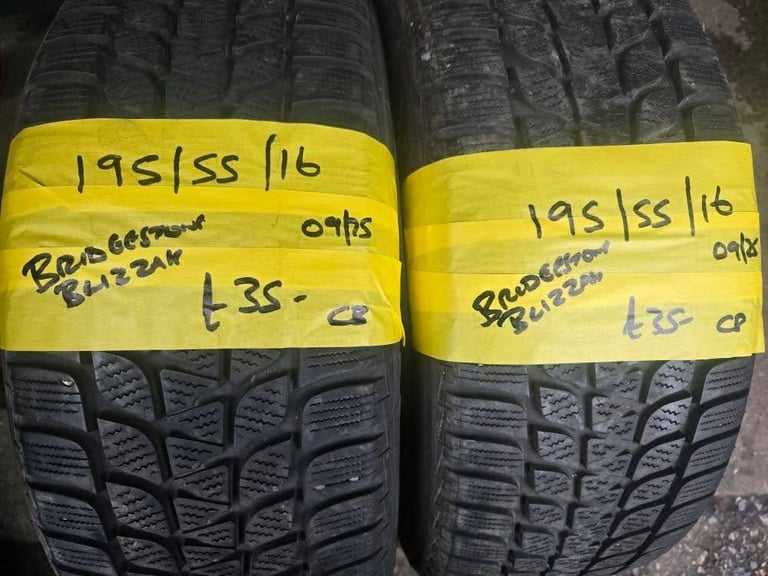 195 / 55 / 16 BRIDGESTONE BLIZZAK TYRES - TWO AVAILABLE