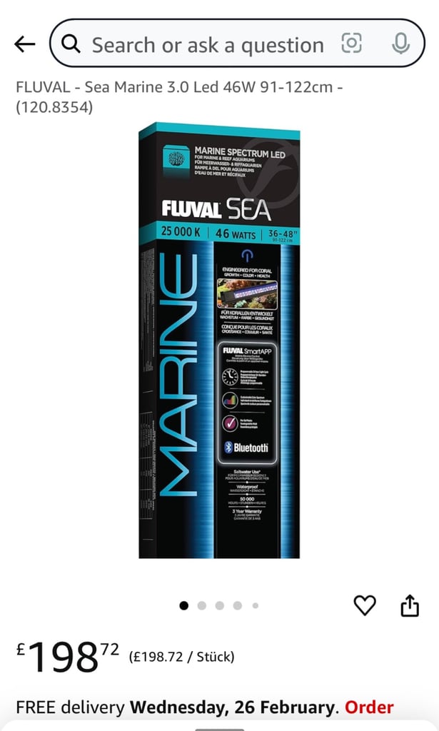 image for FLUVAL - Sea Marine 3.0 Led 46W 91-122cm tanks Bluetooth LED Light RRP £