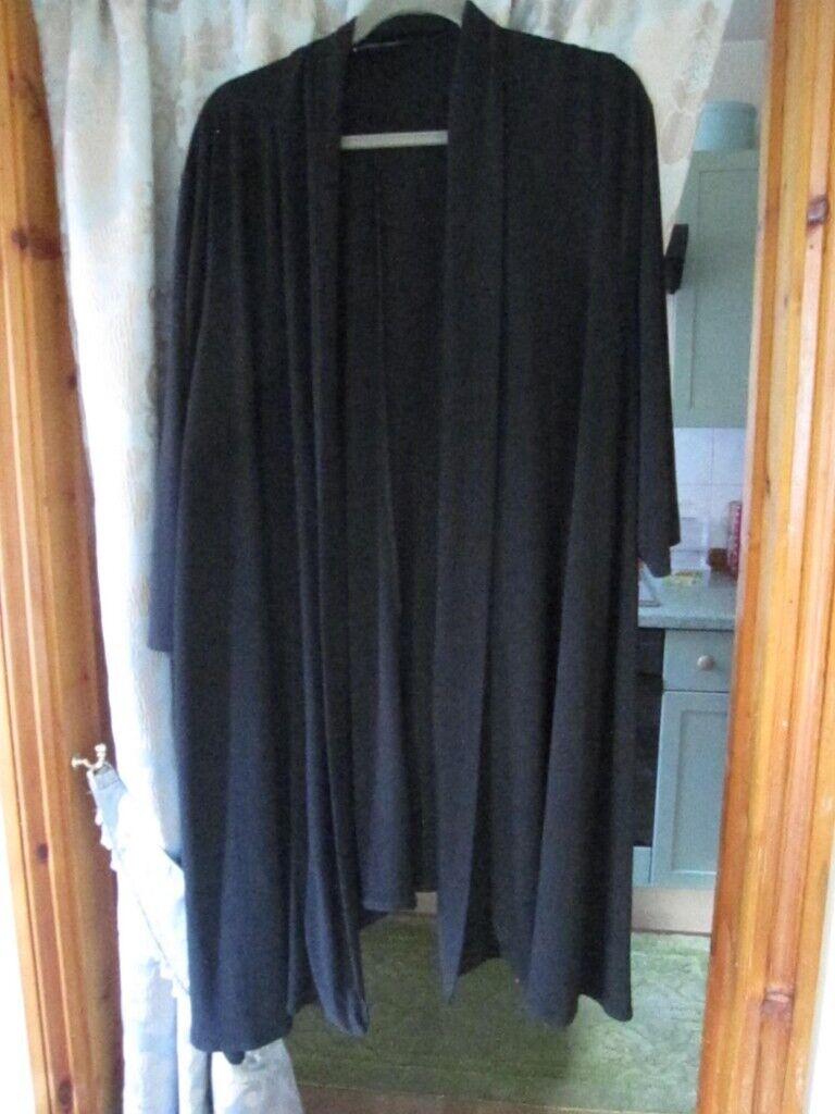 image for Size 28 Ladies black long waterfall jacket 