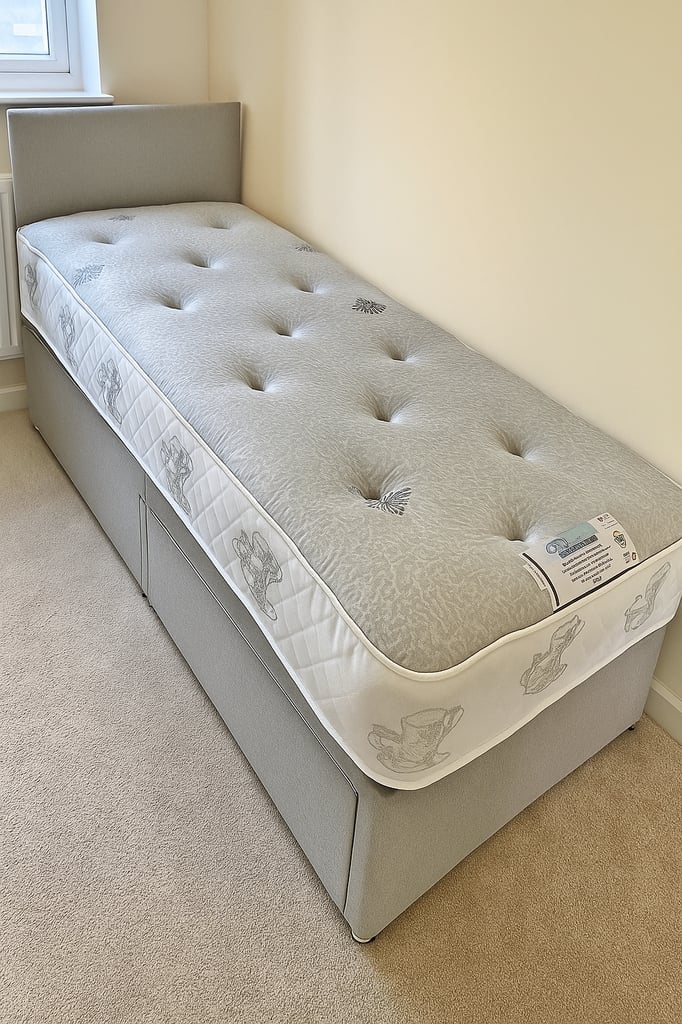 image for Comfortable Divan Bed with Storage Drawers and Mattress for Peaceful Nightly Rest