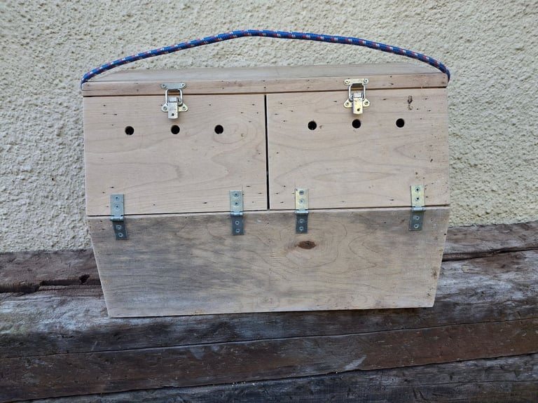 Double wooden small animal/ chicken/bantam carrier.