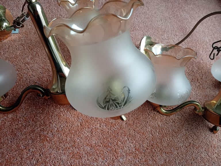 Set of two traditional chandelier style pendant lights 