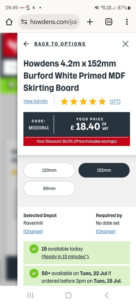 X9 Lengths Burford 4.2m 152mm 6" Skirting Architrave £100