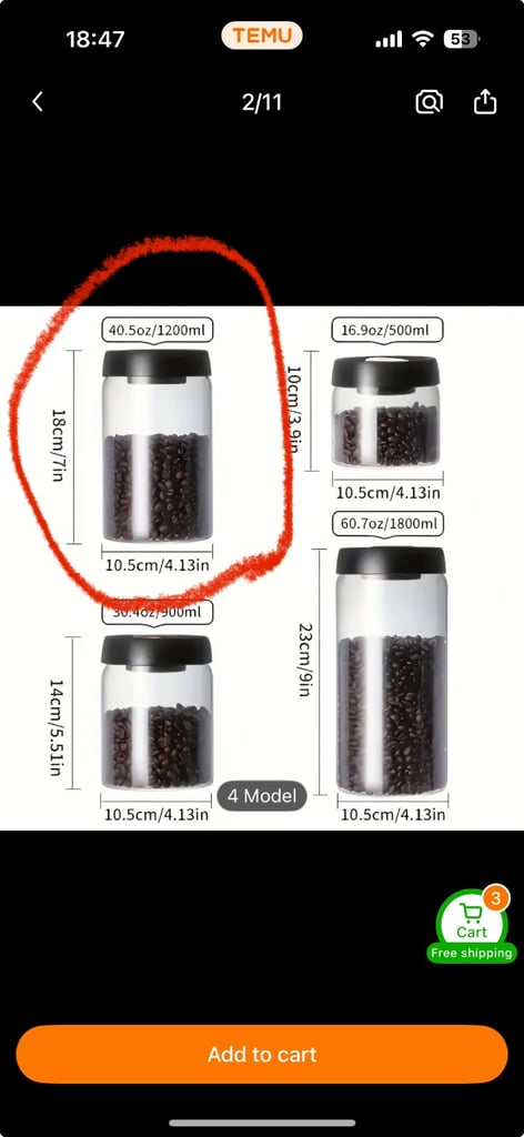 Coffee bean container, tea bag container