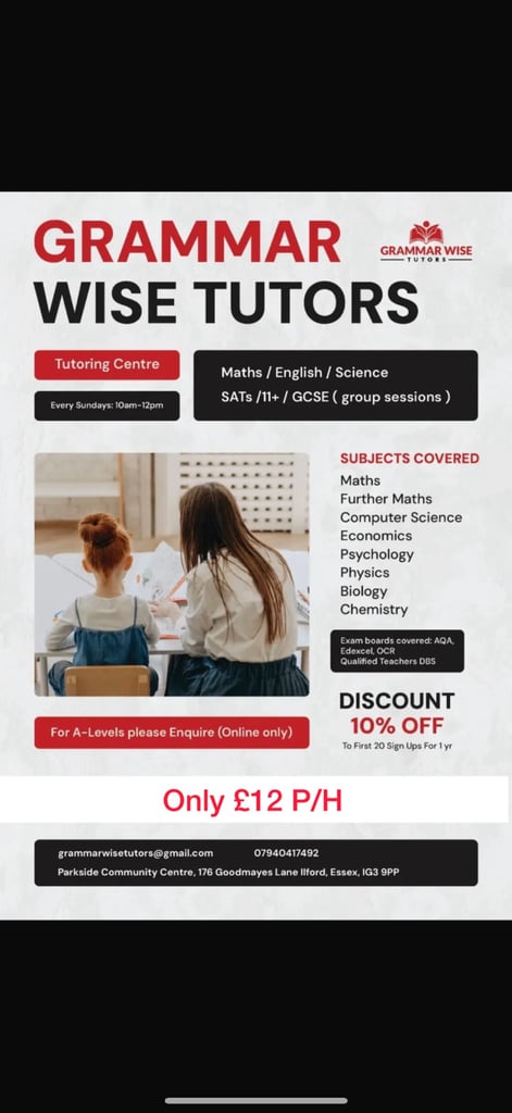 image for Tutoring Maths English Science 