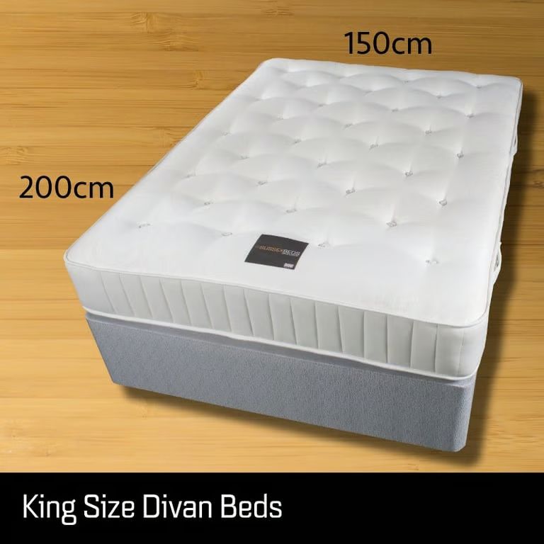 Brand New Double Divan Bed Base with Orthopedic/Memory Foam Mattress in All Sizes Single King size