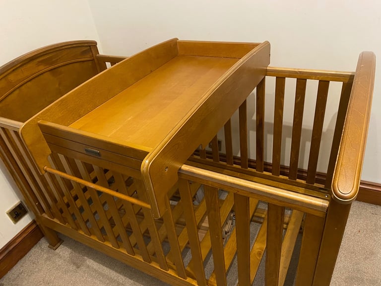 Beautiful Solid Wood Nursery Furniture Set - Cot Bed, Wardrobe & Chest of Drawers