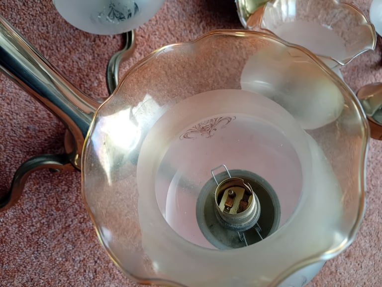 Set of two traditional chandelier style pendant lights 