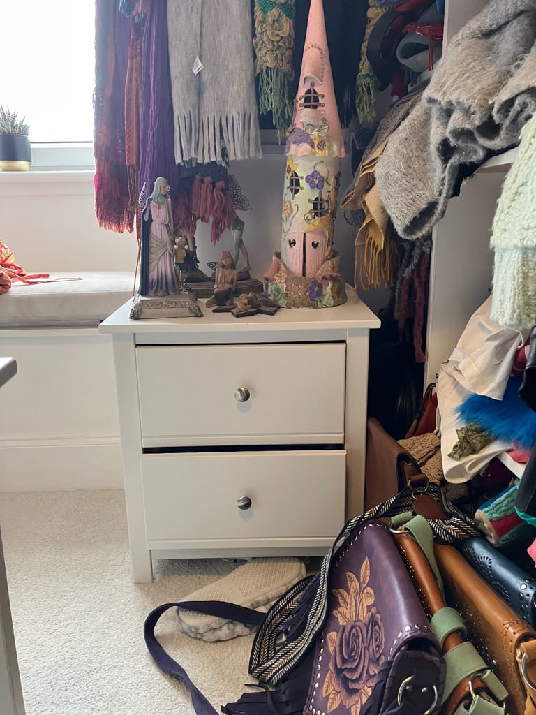 Pair of Solid Wood White Bedside Tables - Good Condition