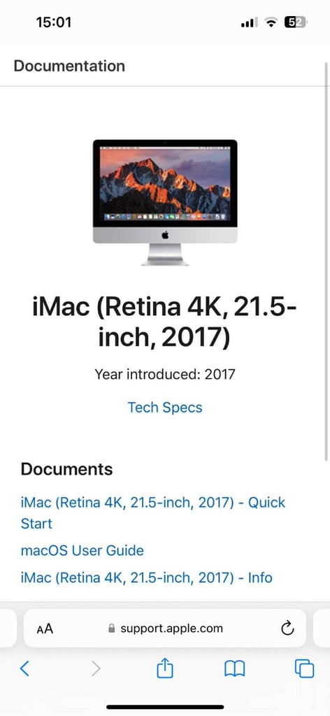 iMac Retina 4K, 21.5 inch, 2017
